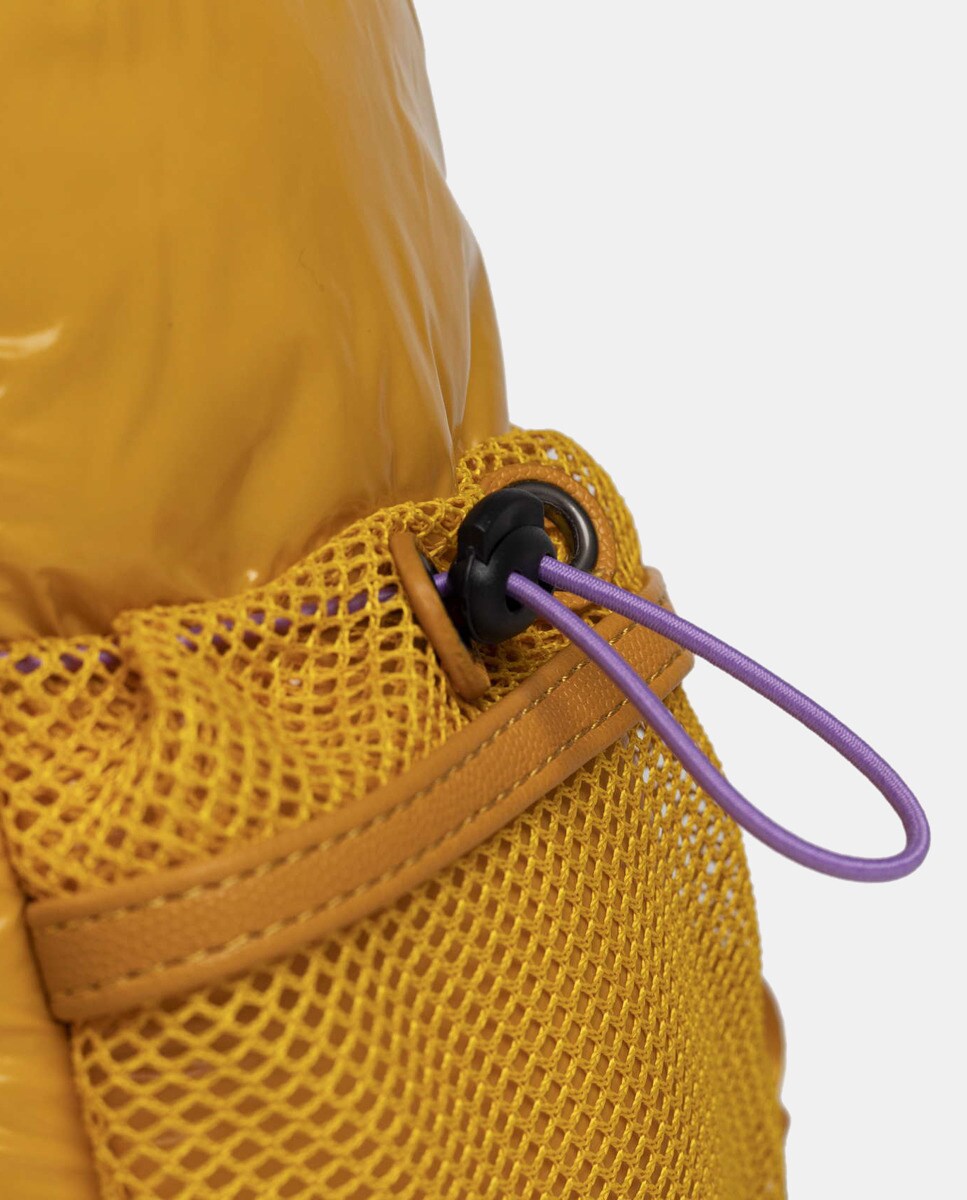 Mochila Gloss em Tecido Reciclado com Bolsos Ajustáveis Amarelo-4