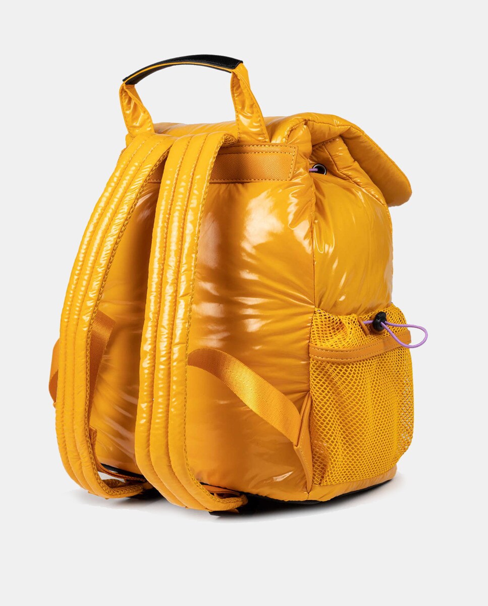 Mochila Gloss em Tecido Reciclado com Bolsos Ajustáveis Amarelo-3