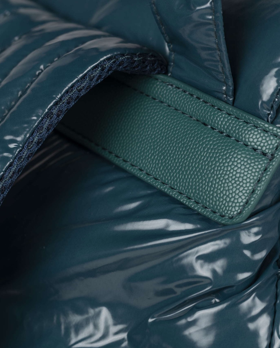 Mochila Gloss em Tecido Reciclado com Bolsos Ajustáveis Verde Água-4