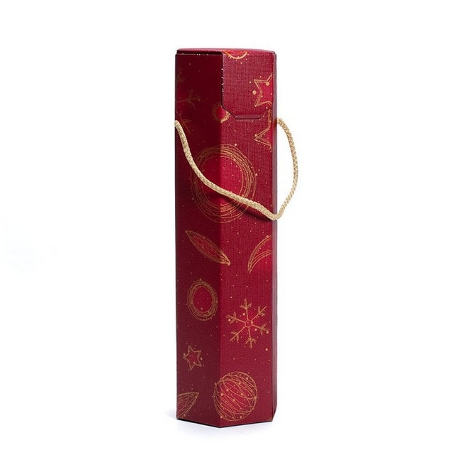 Imagem 0 de Caixas com Corda para Garrafas de Vinho - Universo Hexagonal Vermelho - Unidade de Venda 5 Caixas