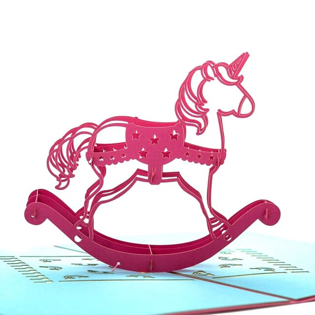 Imagem 0 de Postal Pop Up Unicórnio de Baloiço