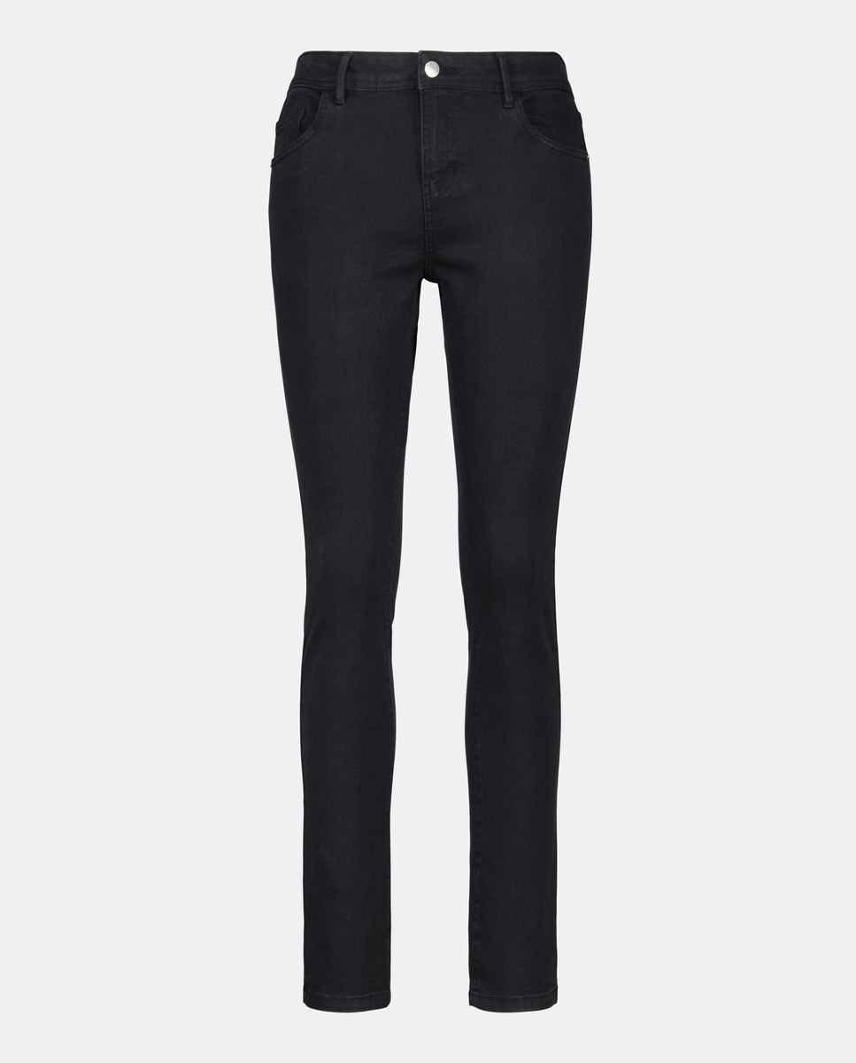 Pantalón denim mujer recto Negro-4
