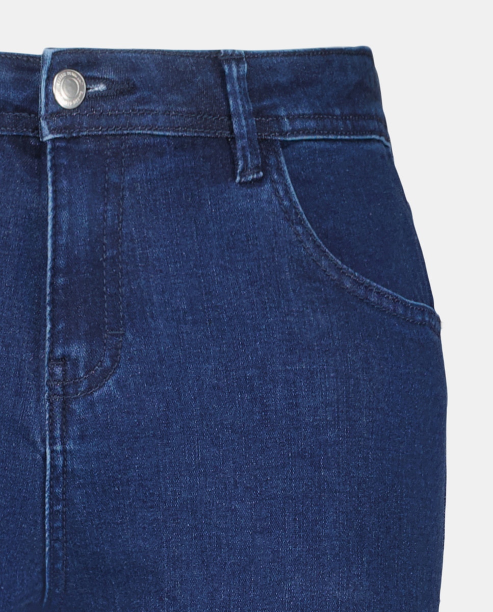 Pantalón denim mujer recto Azul marino-5