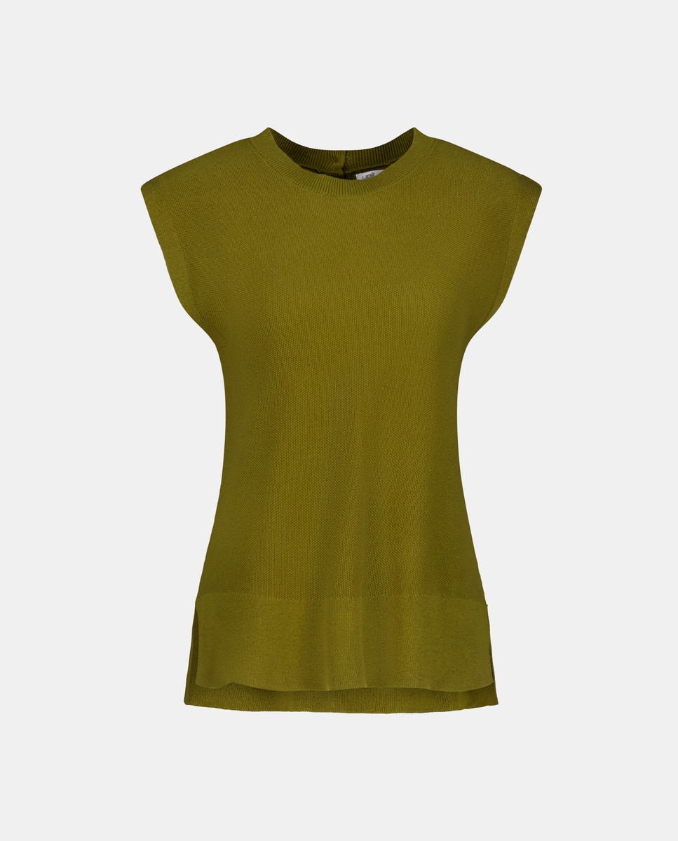 Top de punto mujer Verde claro-4