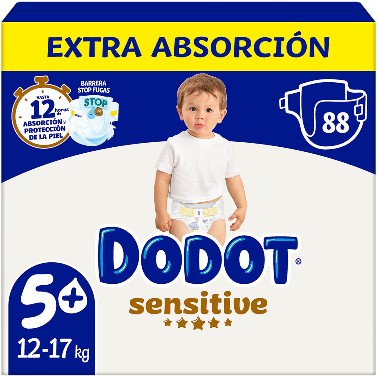Sensitive pañales Extra Absorción de 12 a 17 kg bolsa 88 unidades