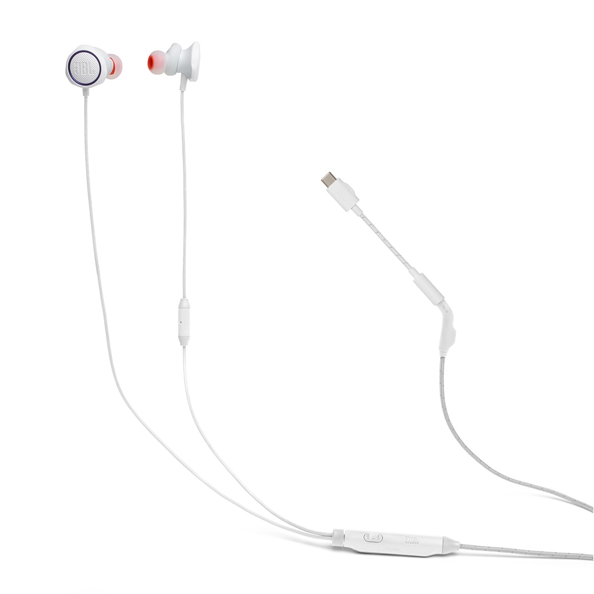 Auriculares Gaming com Fios e Adaptador USB-C JBL Quantum 50C Branco-3