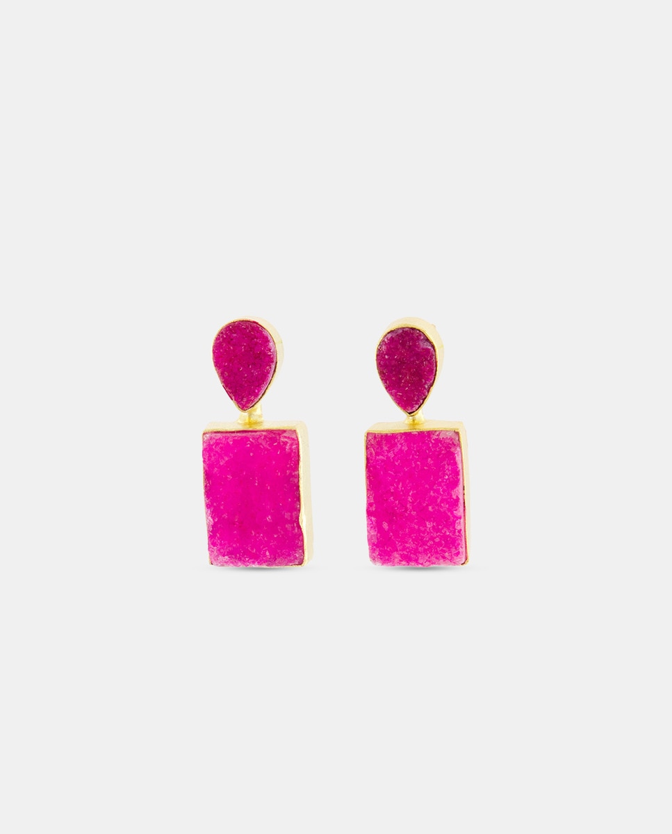 Brincos com pedras 200 Rosa-1