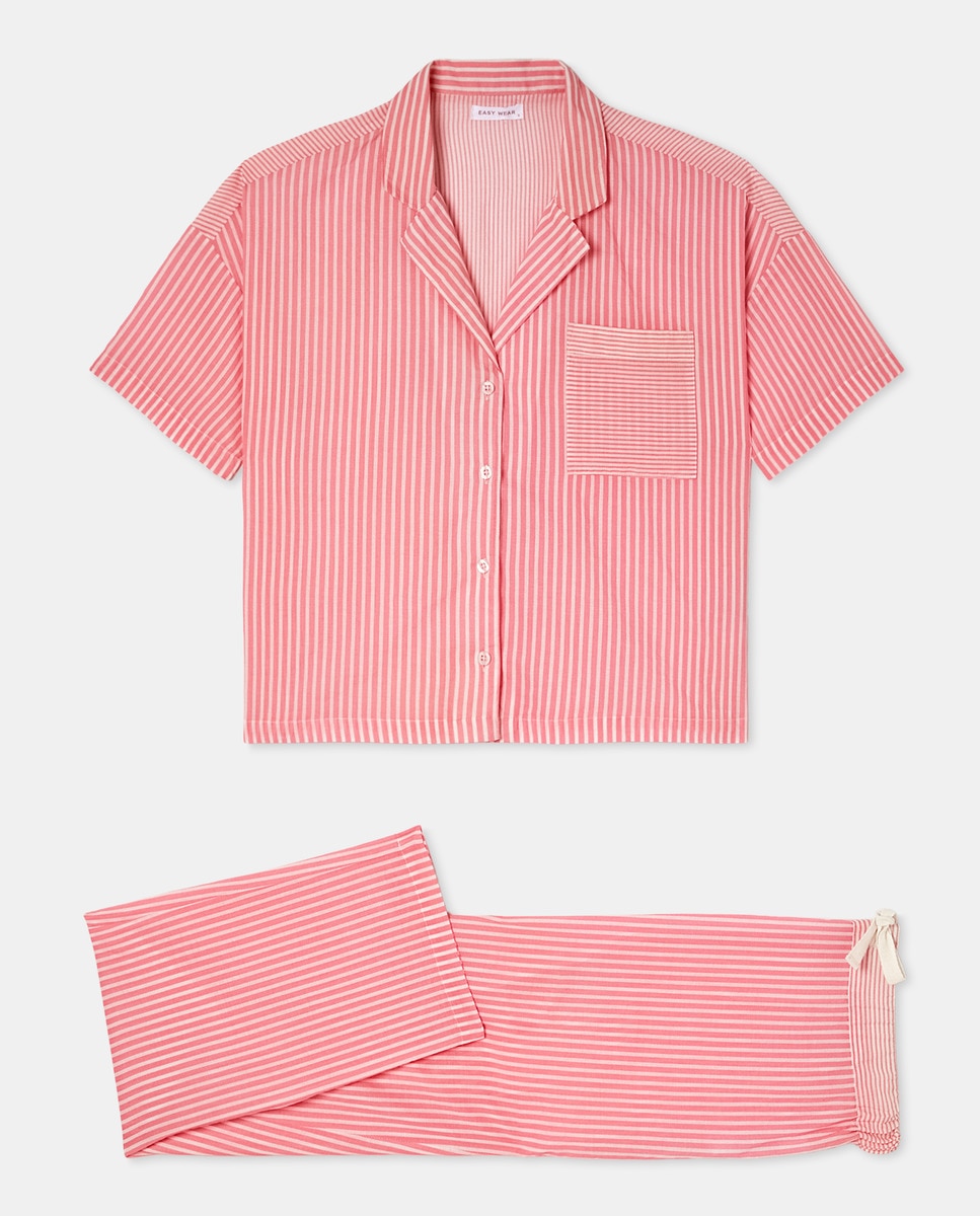 Pijama às Riscas 200 Rosa-3