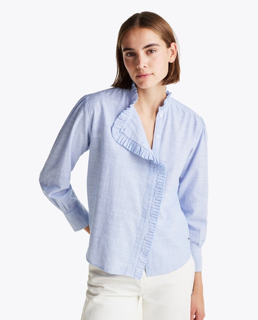 Imagen 0 de Camisa de mujer de manga larga con volantes