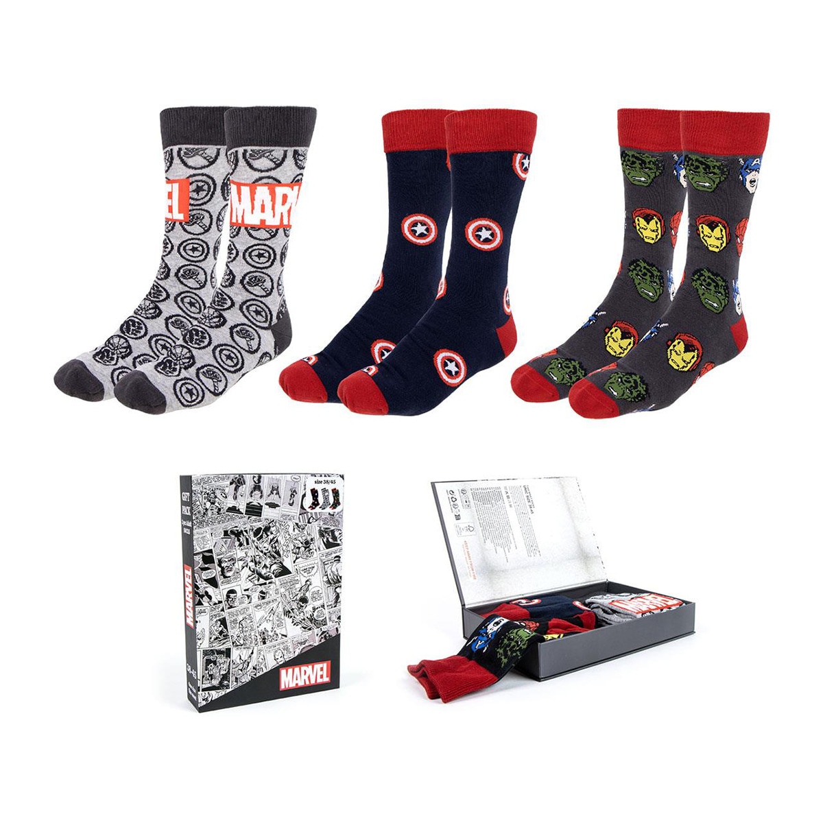 Pack de 3 Pares de Meias Marvel Heroes 1