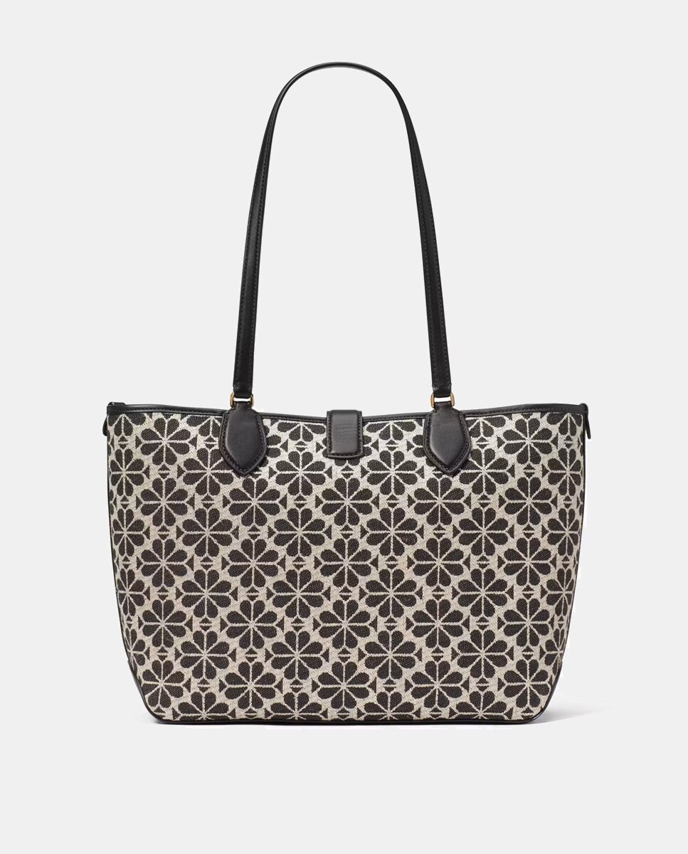 Mala de Ombro Spade Flower Jacquard Bege-3