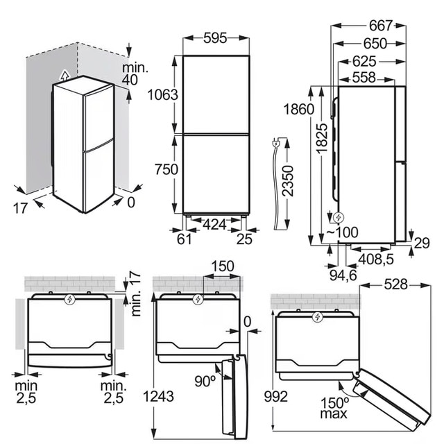 Frigorífico Combinado Electrolux Série 600 LNT5ME32W1 TwinTech®, Total No Frost e de 186 cm - Branco Branco-2