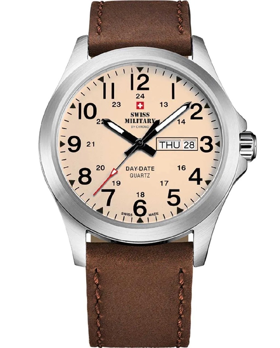 Relógio Swiss Military Day-Date Quartz SMP36040.29 Bege-1