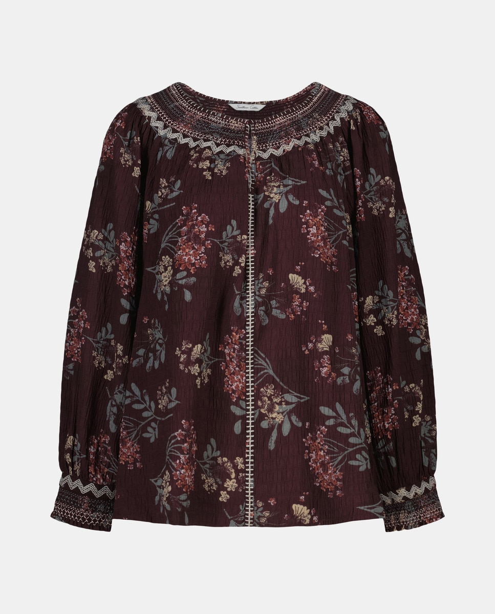 Camisola Tipo Blusa com Manga Comprida Vermelho-4