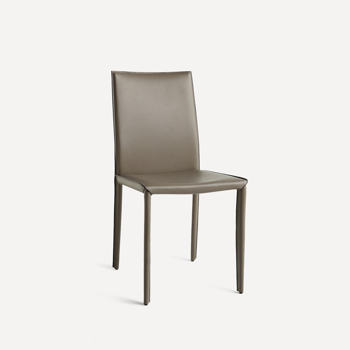 Silla de comedor de cuero y metálica Grey El Corte Inglés Gris-1