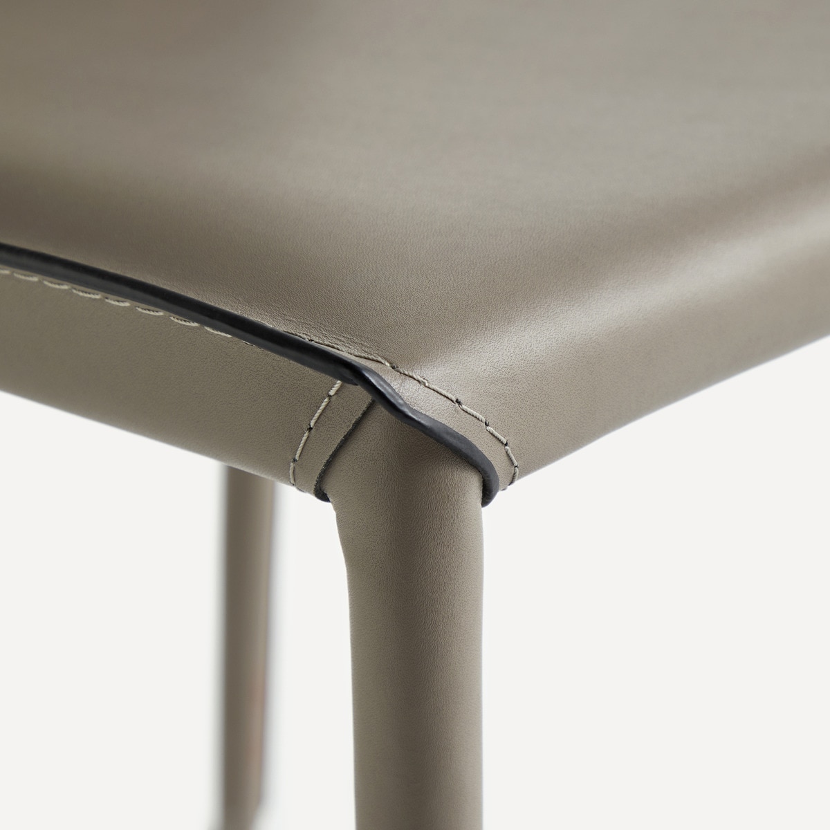 Silla de comedor de cuero y metálica Grey El Corte Inglés Gris-5