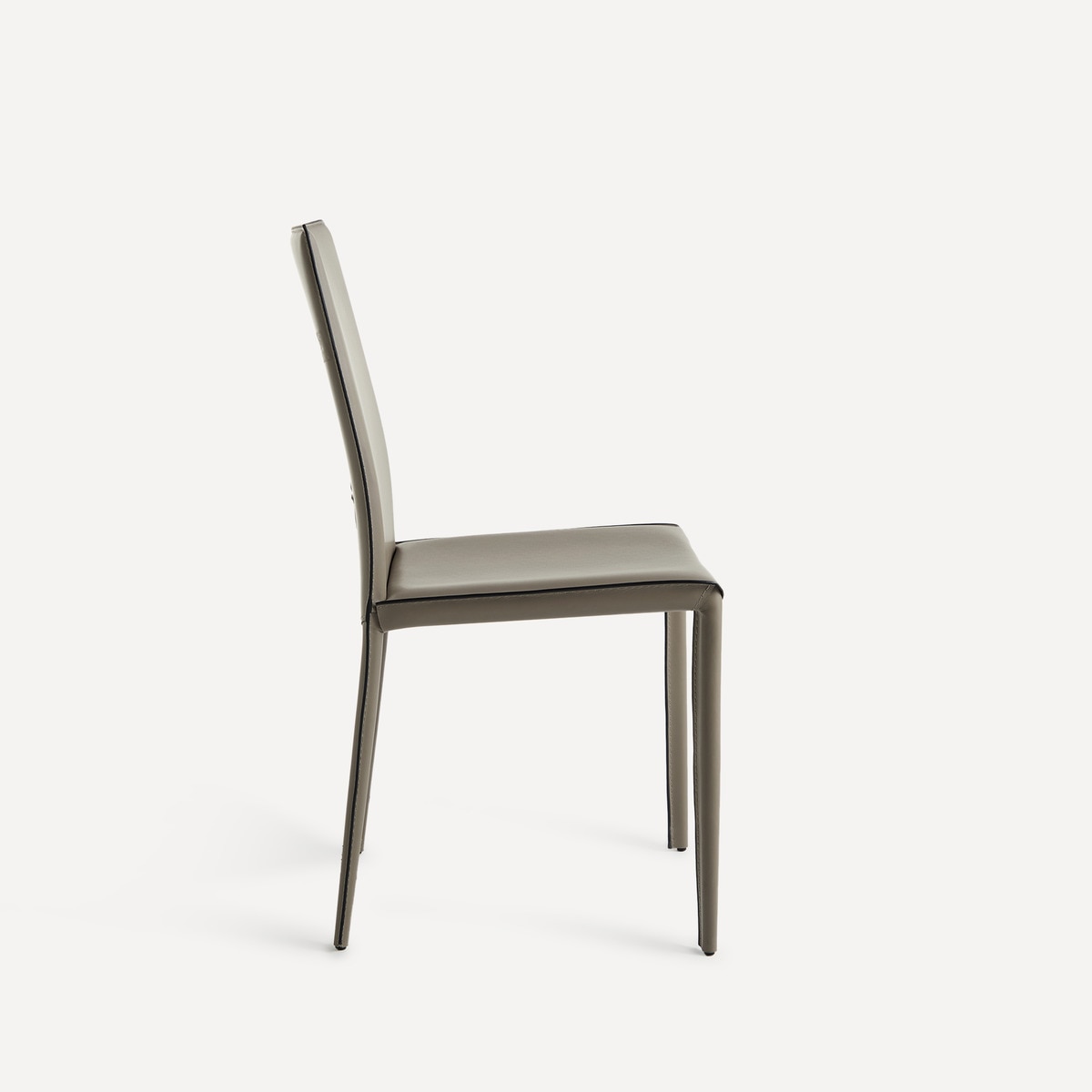 Silla de comedor de cuero y metálica Grey El Corte Inglés Gris-3