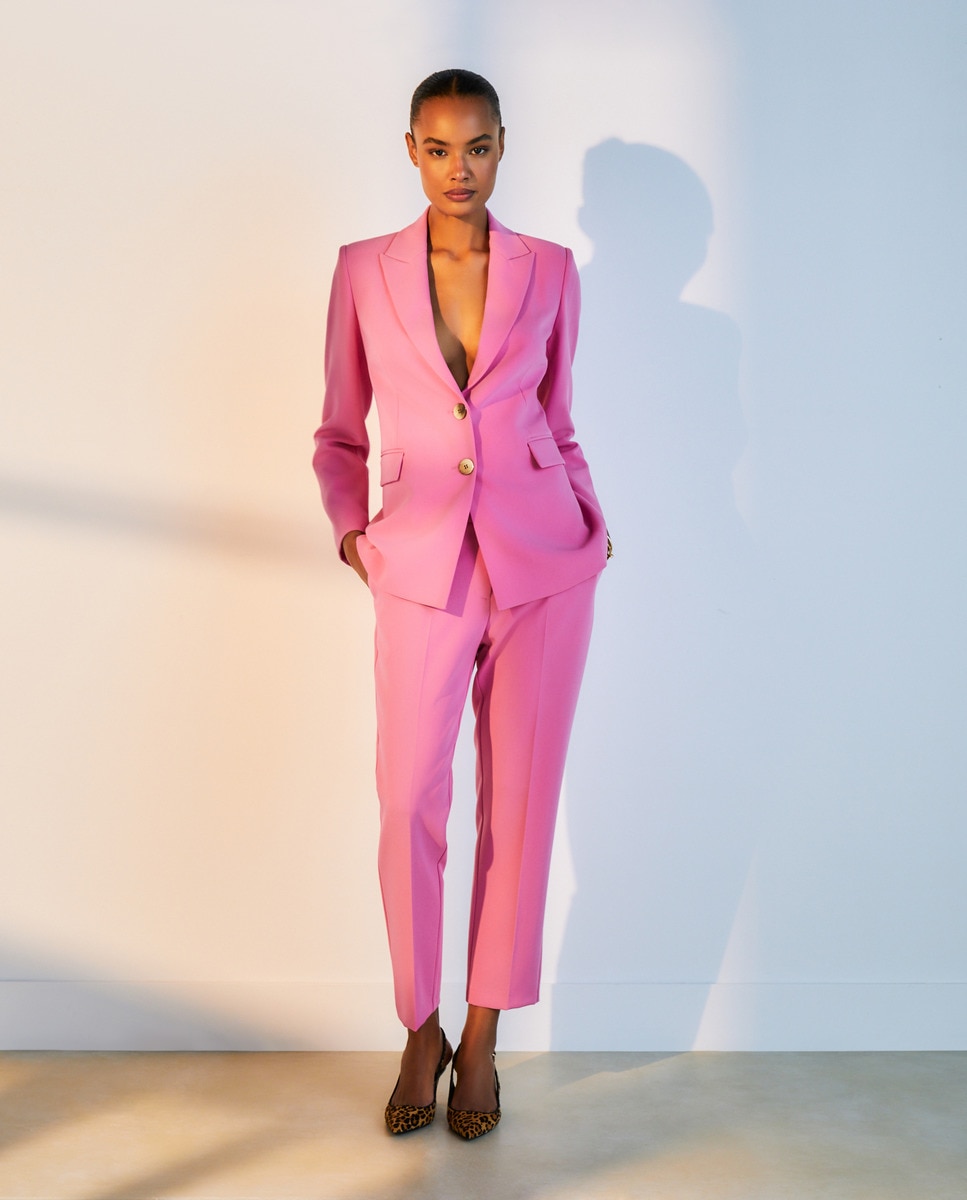 Calças de Fato Semi Skinny 200 Rosa-1