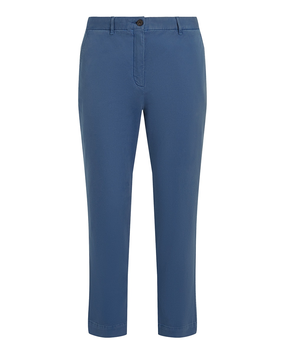 Calças Chino com Botão à Frente Azul-índigo-4
