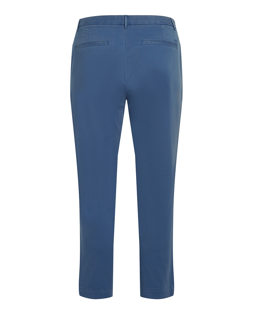 Calças Chino com Botão à Frente Azul-índigo-5