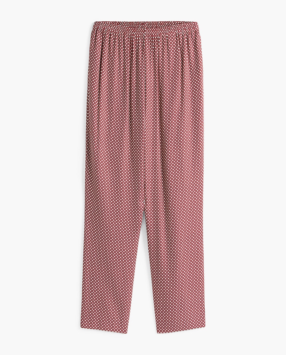 Calças Fluidas e Estampadas Vermelho-6