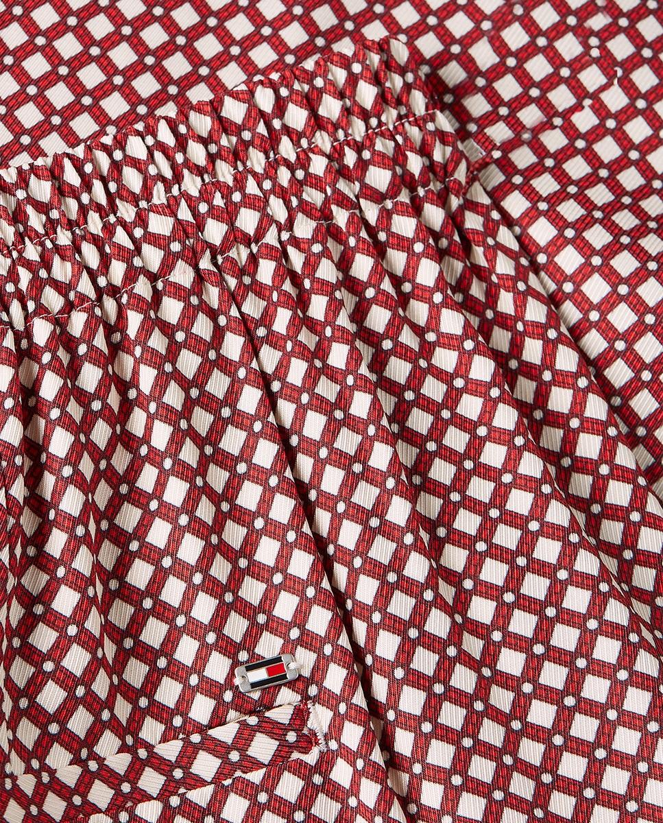 Calças Fluidas e Estampadas Vermelho-7
