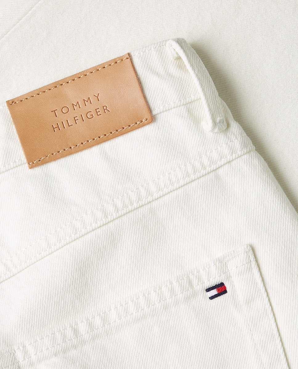 Jeans Straight de Cintura Subida Branco-5