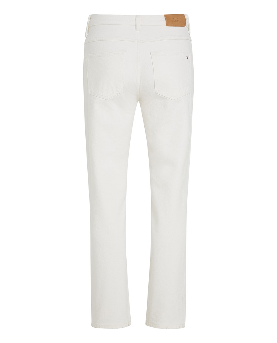 Jeans Straight de Cintura Subida Branco-4