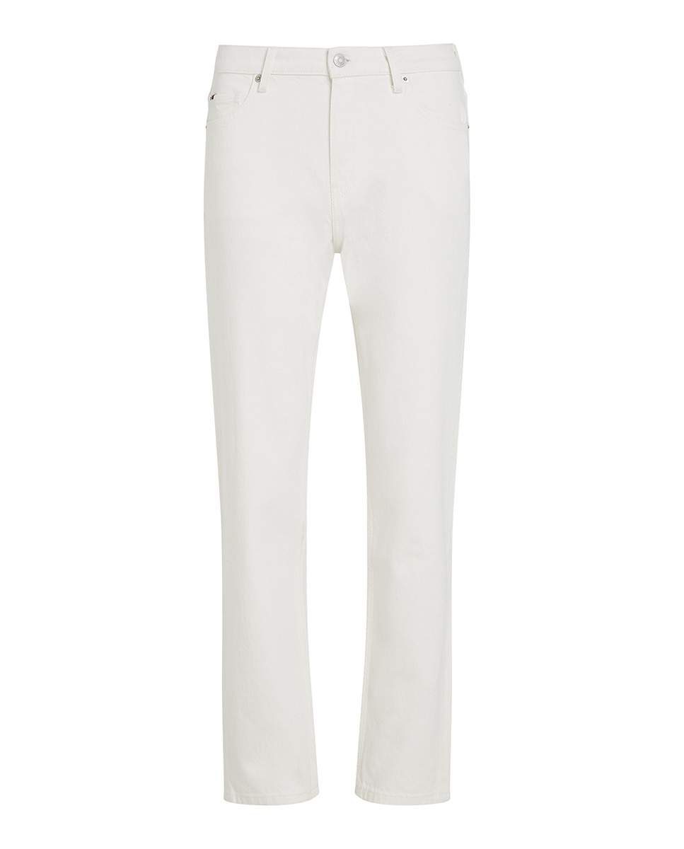 Jeans Straight de Cintura Subida Branco-3