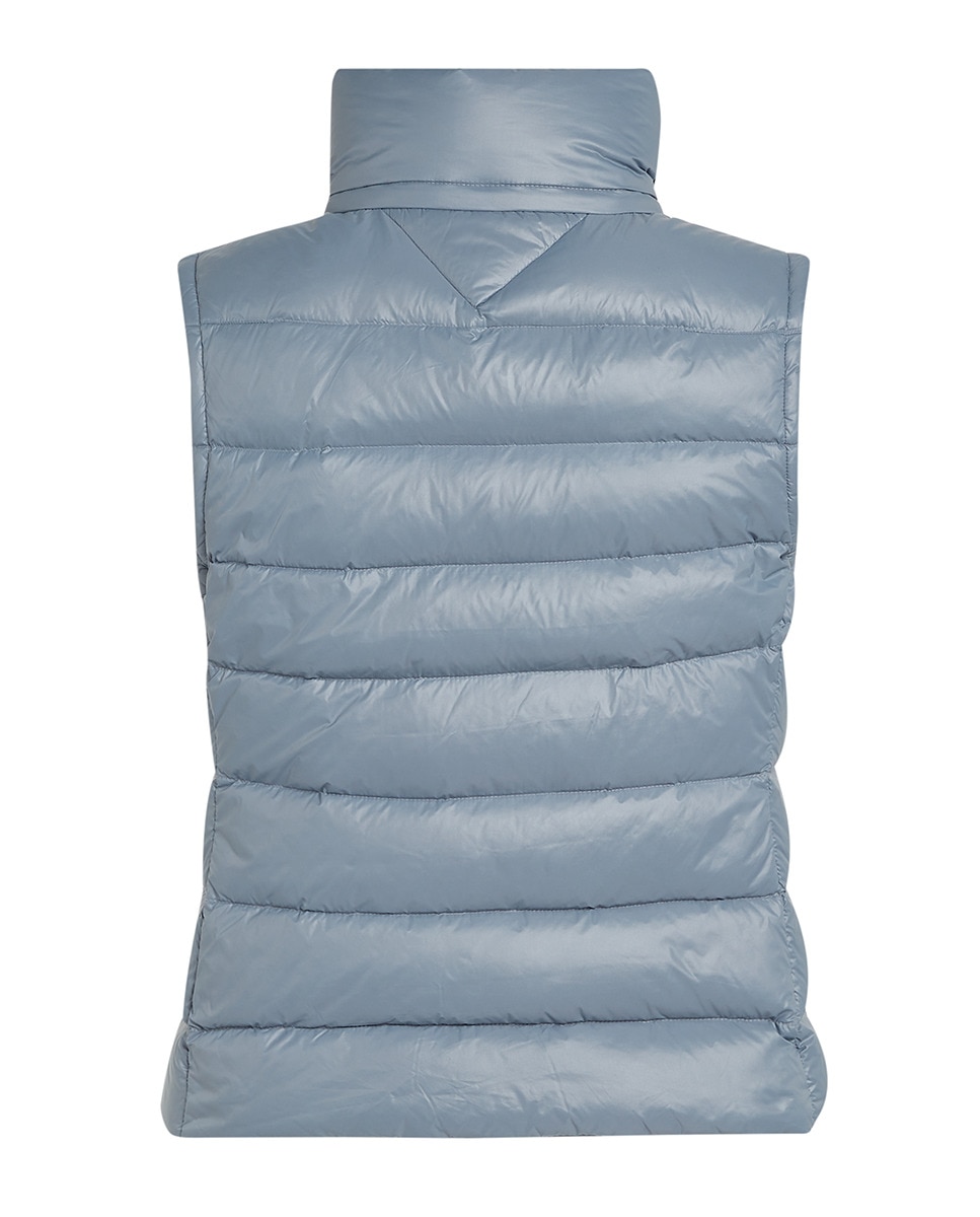 Colete Acolchoado com Gola Alta e Fecho de Correr Azul-claro-6