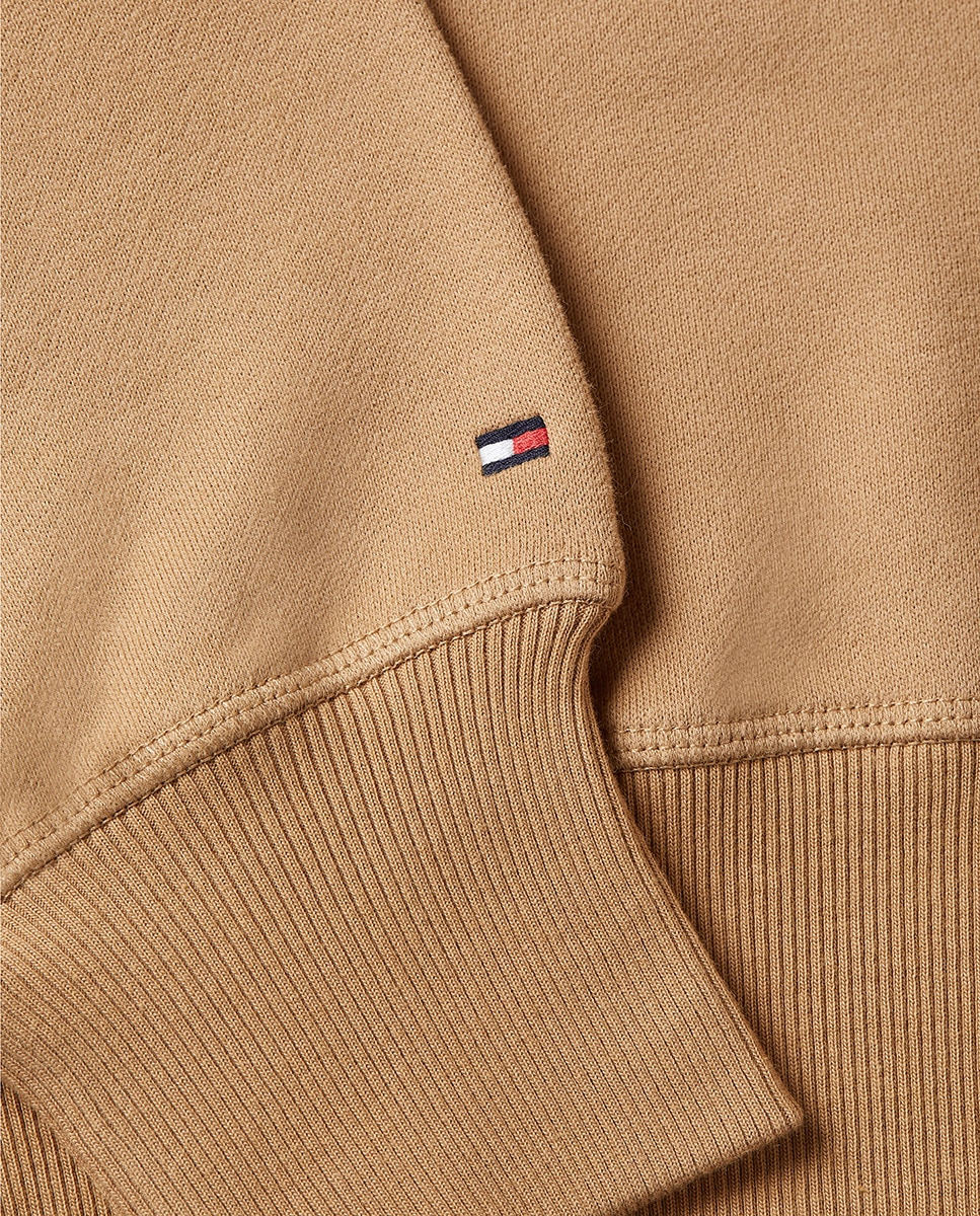 Sweatshirt sem Capuz com Botões Dourados nos Ombros Camel-5