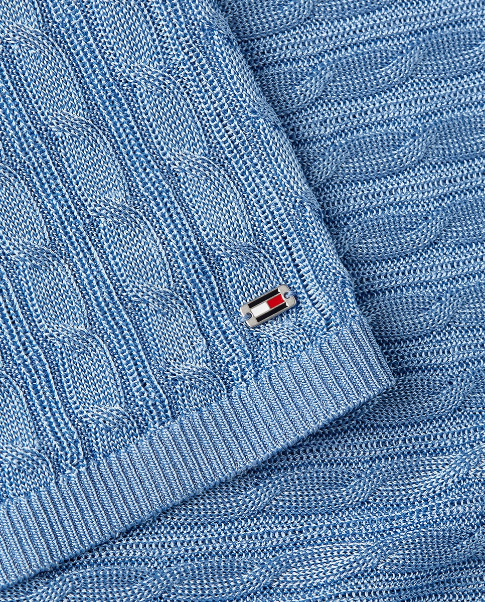 Vestido de Malha sem Mangas e com Decote Redondo Azul-claro-8