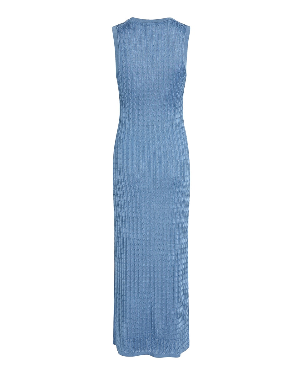 Vestido de Malha sem Mangas e com Decote Redondo Azul-claro-7