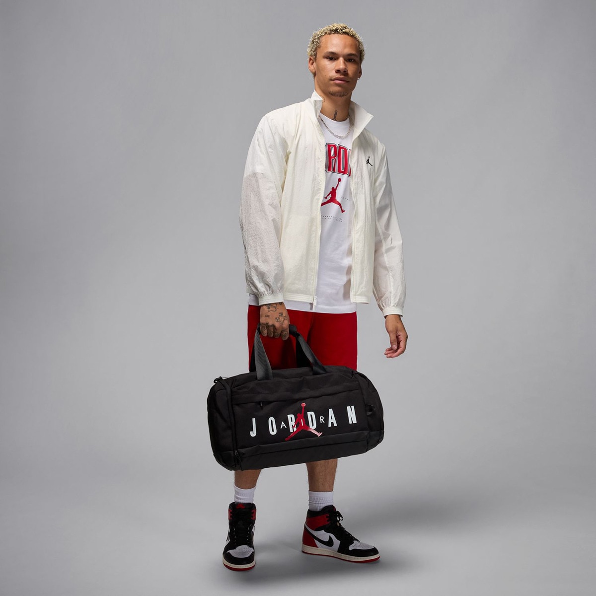 T-shirt de Homem City Branco / Vermelho-3