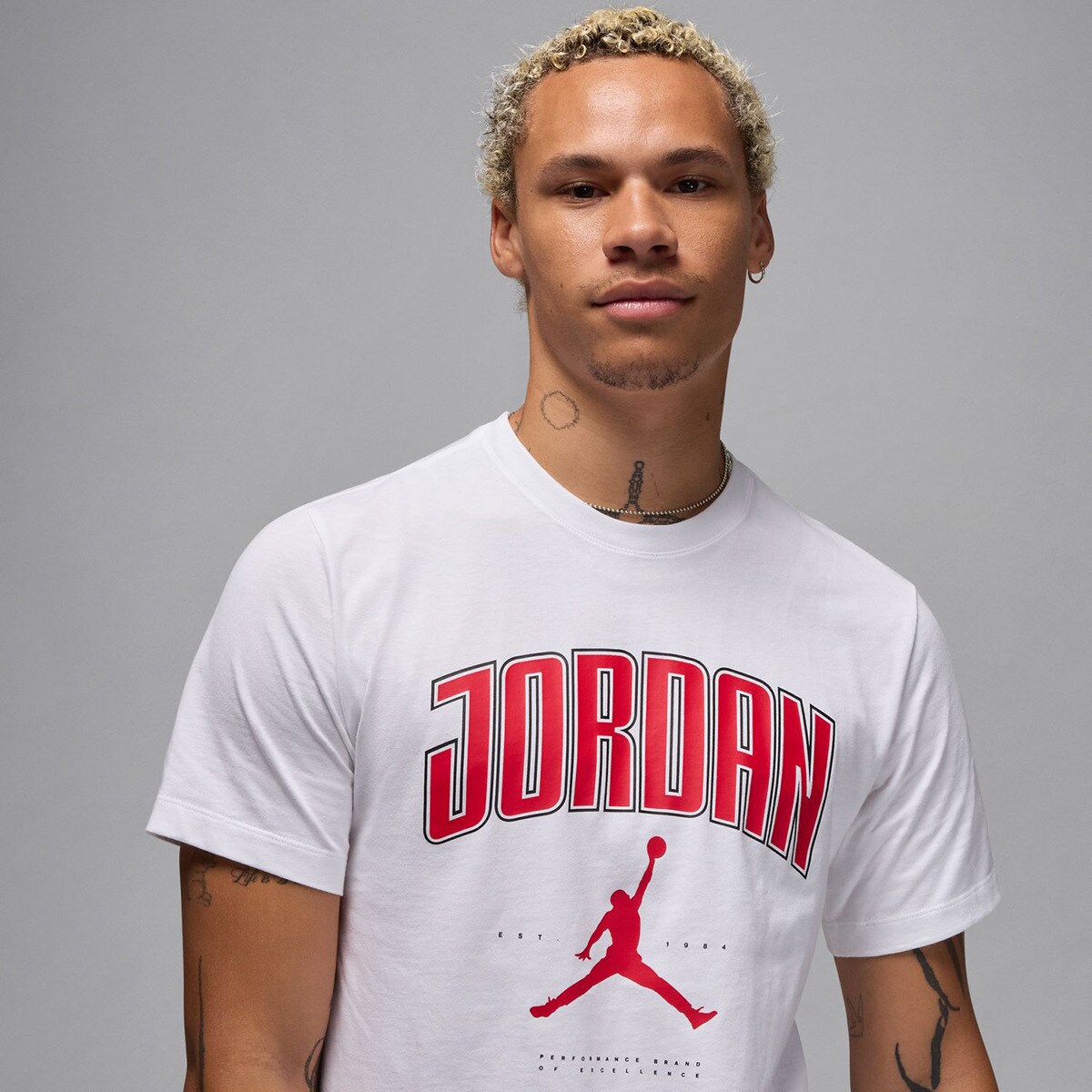T-shirt de Homem City Branco / Vermelho-4