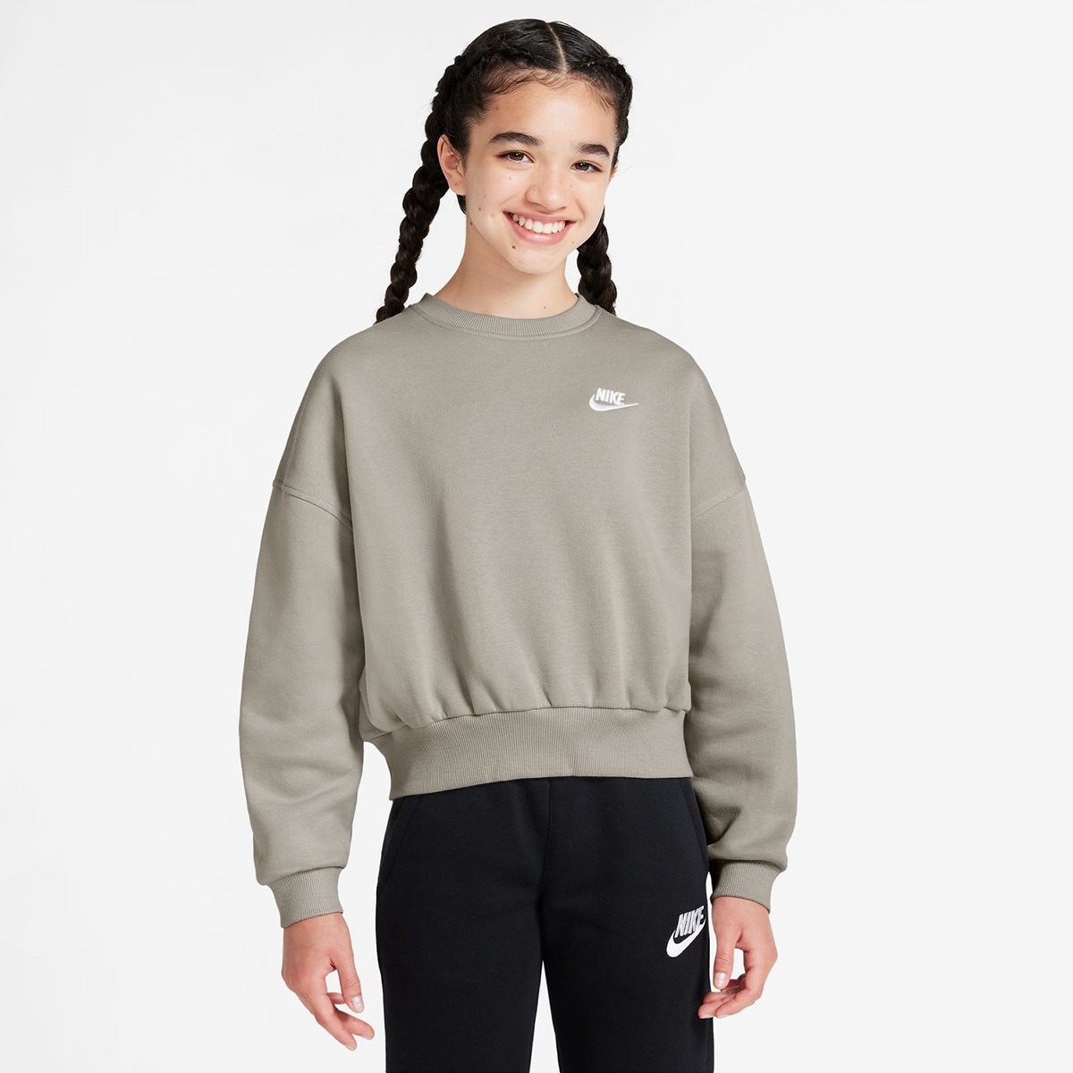 Sweatshirt de menina Sportswear Club Fleece Nike Cinzento-1