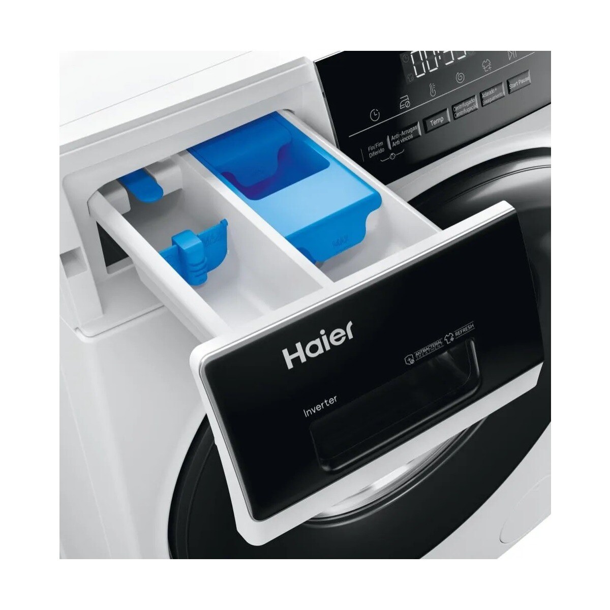 Máquina de Lavar Roupa Haier I-Pro Série 3 HW80-BP14939 Motor Inverter BPM, Carga Frontal, de 8 Kg e de 1400 rpm - Branco Branco-6