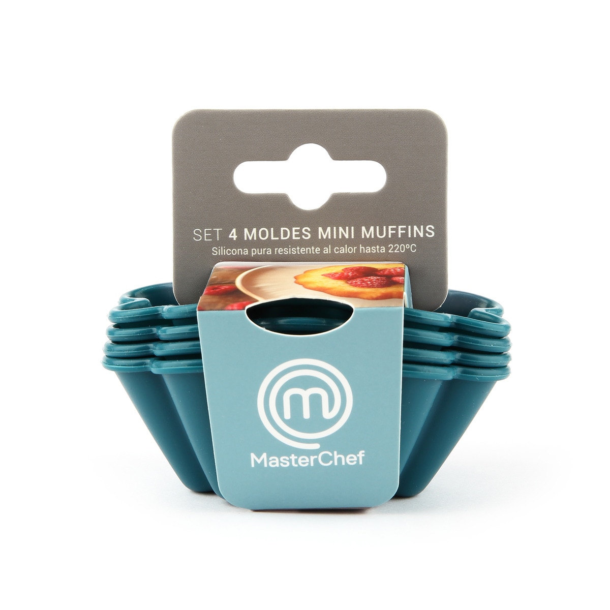 Set de 4 moldes de silicona para muffins Masterchef Azul-4