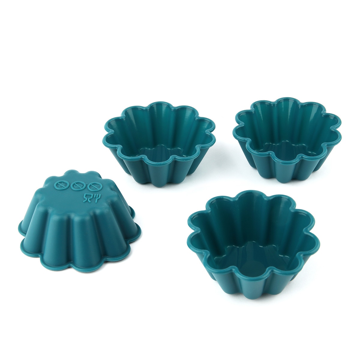 Set de 4 moldes de silicona para muffins Masterchef Azul-3