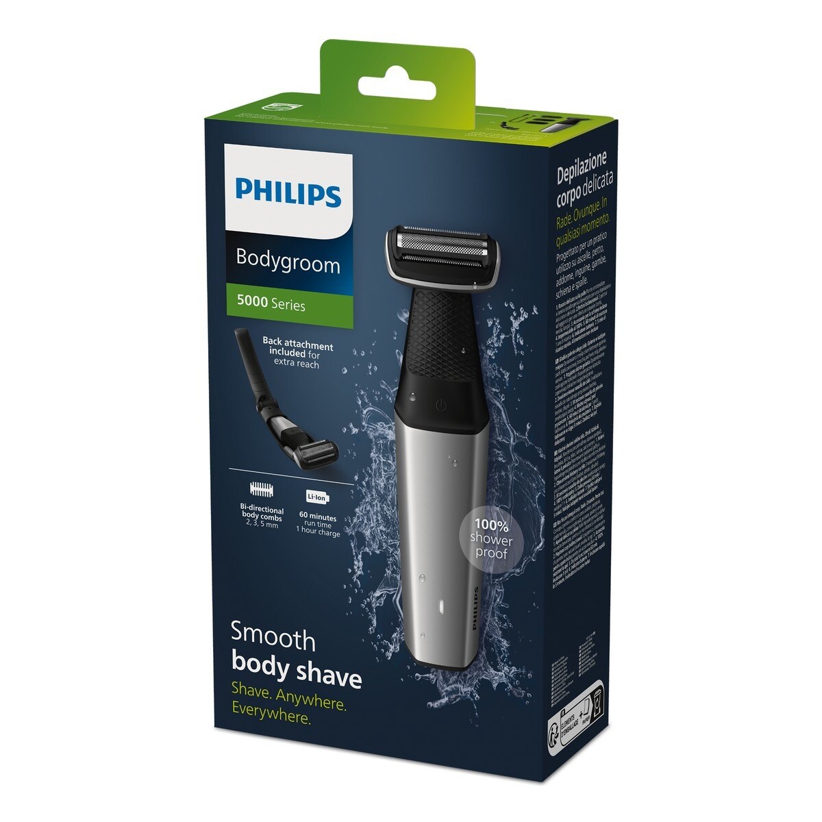 Aparador Corporal Philips Serie 5000 BG5021/15 Corta e Barbeia, com Acessório para as Costas, Utilização a Húmido e a Seco - Autonomia de 60 Minutos 8