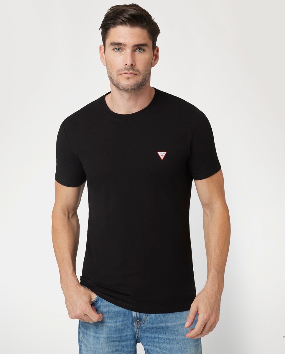 T-shirt de Manga Curta com Logótipo Preto-1