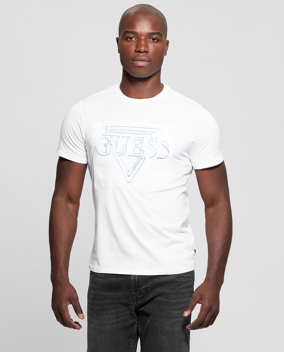 T-shirt de Manga Curta com Logótipo Branco-1