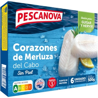 corazones de filete de merluza 6 unidades estuche 500 g neto escurrido - Pescanova