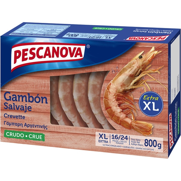 rohe wilde Rotgarnele XL 10-24 Stück Karton 800 g netto Abtropfgewicht