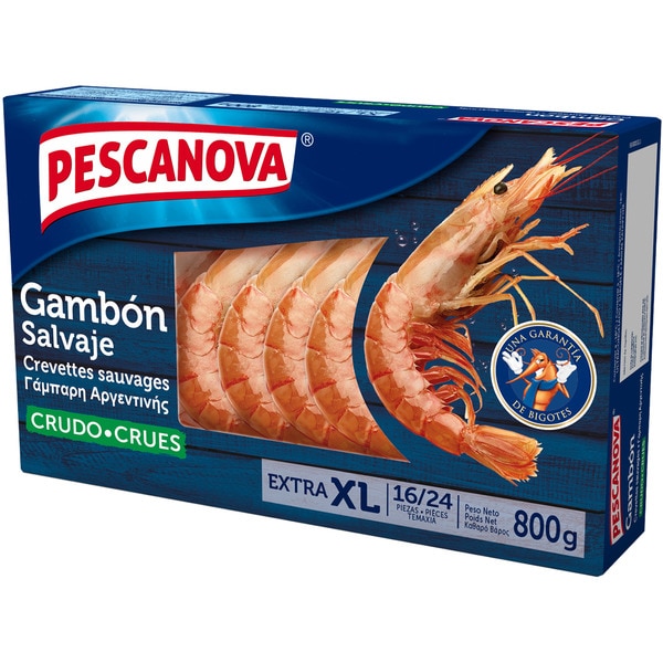 rohe wilde Rotgarnele XL 10-24 Stück Karton 800 g netto Abtropfgewicht