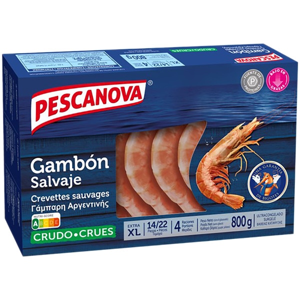 rohe wilde Rotgarnele XL 10-24 Stück Karton 800 g netto Abtropfgewicht