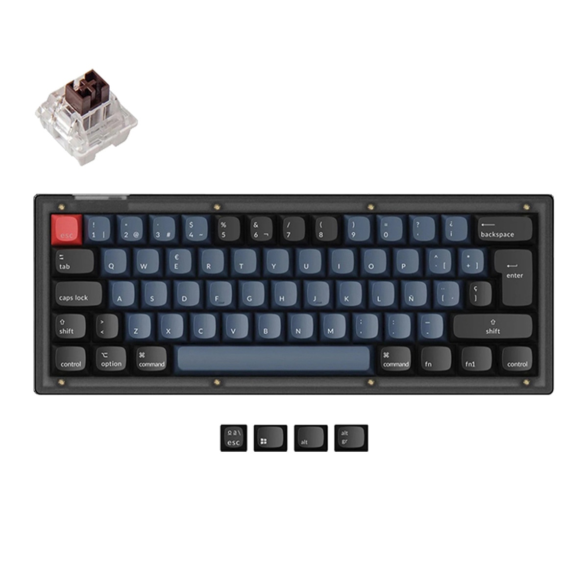 Teclado Gaming Keychron V4 ISO-ES RGB Hot-Swappable Switch K Pro Brown Negro-2