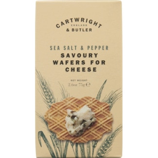 Wafers Queijo, Sal e Pimenta embalagem 75 g - Cartwright&butler