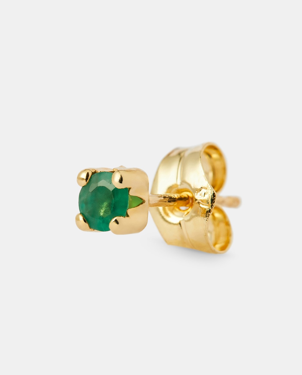 Piercing individual de oro y esmeralda Verde-1