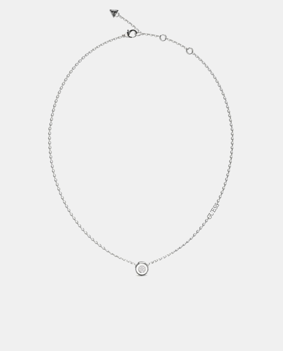 Collar de acero y cristal Blanco-1